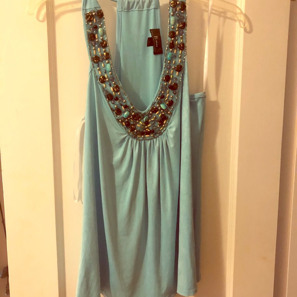 Cute, beaded, soft, pretty blue